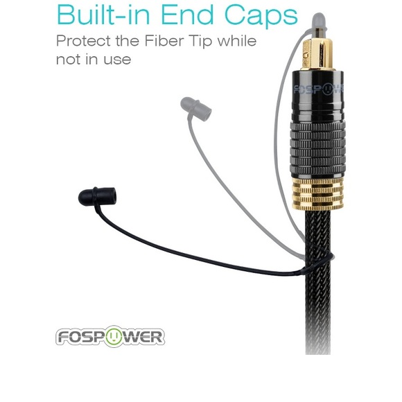 Premium Optical Digital S/PDIF Toslink Audio Cable 24K Gold Plated 6 ft - Picture 3 of 5